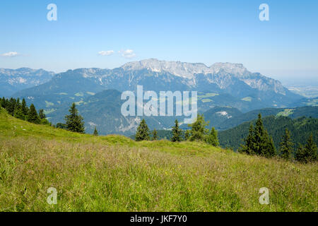 Blick vom Rossfeld Panoramastrasse in Obersalzburg, Berchtesgaden, Upper Bavaria, Bavaria, Germany, Europa Stockfoto