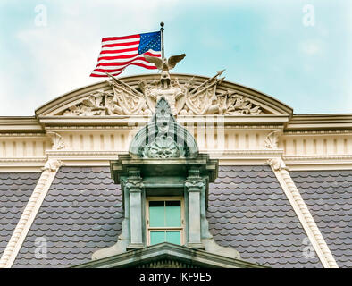 Dach Dekorationen Flagge Executive Office Dwight Eisenhower Altbau, Vice President Büro Washington DC.  Befindet sich neben dem weißen Haus, gebaut von Stockfoto