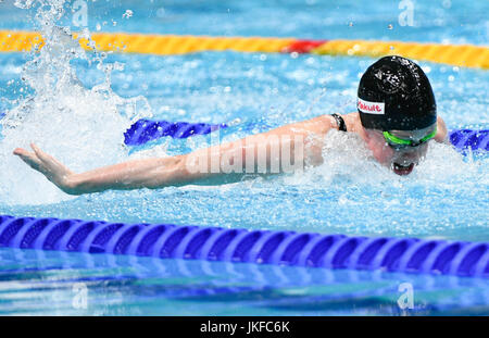 Budapest, Ungarn. 23. Juli 2017. Hannah Miley aus Großbritannien tritt während der Frauen 200m Lagen Quali-Race bei der FINA Weltmeisterschaften 2017 in Budapest, Ungarn, 23. Juli 2017. Foto: Axel Heimken/Dpa/Alamy Live News Stockfoto