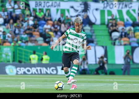 Lissabon, Portugal. 22. Juli 2017. Sporting «s Verteidiger Fabio Coentrao aus Portugal während der pre-Season-freundlich-match zwischen Sporting CP und AS Monaco im Estadio Jose Alvalade am 22. Juli 2017 in Lissabon, Portugal... Bildnachweis: Bruno Barros/Alamy Live-Nachrichten Stockfoto