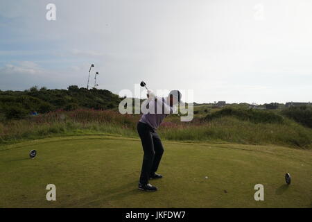 Southport, Merseyside, England. 22. Juli 2017. Matt Kucher (USA) Golf: Matt Kucher der Vereinigten Staaten am 16. Loch während der dritten Runde 146. British Open Golf Championship im Royal Birkdale Golf Club in Southport, Merseyside, England. Bildnachweis: Koji Aoki/AFLO SPORT/Alamy Live-Nachrichten Stockfoto