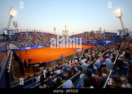 Umag, Kroatien. 23. Juli 2017. Ein allgemeiner Überblick über Goran Ivanisevic ATP Stadion während das Einzel-Finale match Rublev V Lorenzi an ATP 28. Plava Laguna Croatia Open Umag Turnier bei der Goran Ivanisevic ATP Stadion, am 23. Juli 2017 in Umag. Bildnachweis: Andrea Spinelli/Alamy Live-Nachrichten Stockfoto