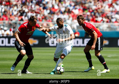 Santa Clara, USA. 23. Juli 2017. Karim Benzema (9) Real Madrid Spieler. INTERNATIONAL CHAMPIONS CUP zwischen Real Madrid gegen Manchester United Spiel freundlich im Levi's-Stadion Santa Clara, Kalifornien, USA, 23. Juli 2017. Bildnachweis: Gtres Información Más lokalen auf line,S.L./Alamy Live News Stockfoto