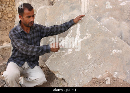 Nimrud, Irak. 11. Mai 2017. Bild von irakischen Abu Jasim zeigt die Überreste von fast 3000 Jahre alten Königspalastes in Nimrud im Nordirak, 11. Mai 2017 aufgenommen. Foto: Jan Kuhlmann/Dpa/Alamy Live News Stockfoto