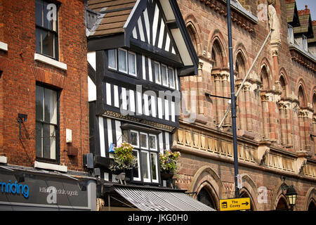 Tudor, aufbauend auf High Street, Congleton Town Centre, East Cheshire, England. Stockfoto