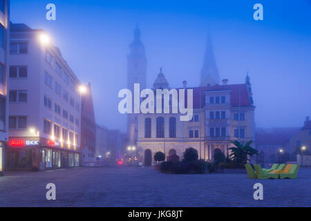 Altstadt, Asamkirche Maria de Victoria Kirche, Morgendämmerung, Ingolstadt, Bayern, Deutschland Stockfoto