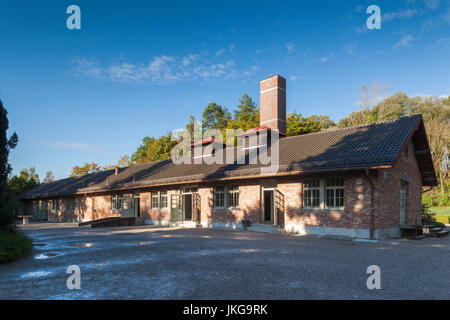 Deutschland, Bayern, München - Dachau, WW-2 Ära Nazi Konzentrationslager, Krematorium Gebäude, außen Stockfoto