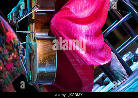 Cartagena, Spanien. 22. Juli 2017. US-amerikanische Sängerin, Leyla McCalla während ihres Konzertes in La Mar de Músicas Festival. Bildnachweis: Abel F. Ros/Pacific Press/Alamy Live-Nachrichten Stockfoto