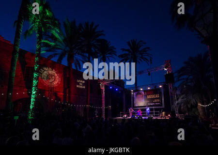 Cartagena, Spanien. 22. Juli 2017. US-amerikanische Sängerin, Leyla McCalla während ihres Konzertes in La Mar de Músicas Festival. Bildnachweis: Abel F. Ros/Pacific Press/Alamy Live-Nachrichten Stockfoto