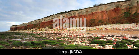 Brownstone und Kreidefelsen; Hunstanton Stadt; North Norfolk Küste; England-UK Stockfoto