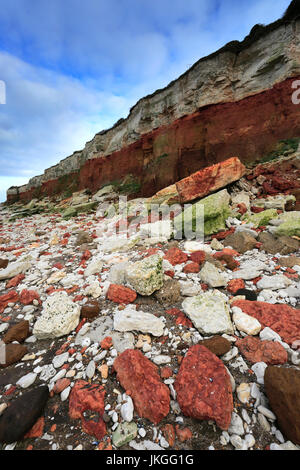 Brownstone und Kreidefelsen; Hunstanton Stadt; North Norfolk Küste; England-UK Stockfoto