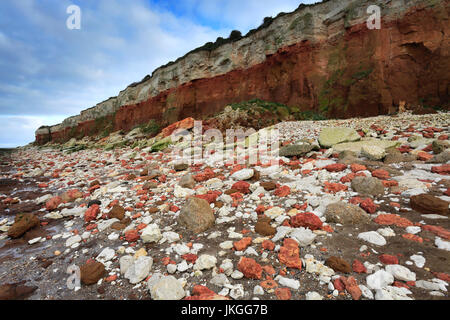 Brownstone und Kreidefelsen; Hunstanton Stadt; North Norfolk Küste; England-UK Stockfoto