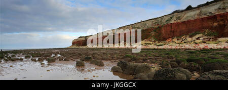 Brownstone und Kreidefelsen; Hunstanton Stadt; North Norfolk Küste; England-UK Stockfoto