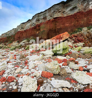 Brownstone und Kreidefelsen; Hunstanton Stadt; North Norfolk Küste; England-UK Stockfoto