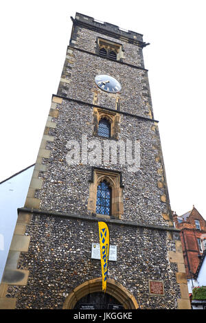 Der Uhrturm, Marktplatz, St Albans, Hertfordshire, UK Stockfoto