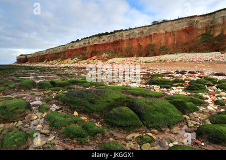 Brownstone und Kreidefelsen; Hunstanton Stadt; North Norfolk Küste; England-UK Stockfoto