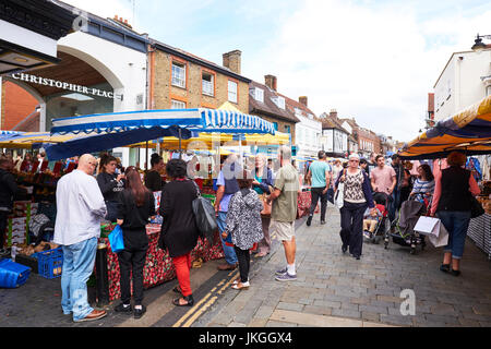 Marktplatz, St Albans, Hertfordshire, UK Stockfoto