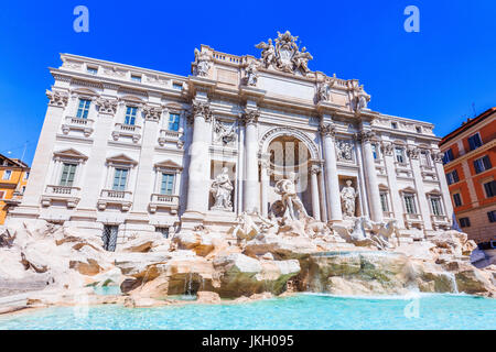 Rom, Italien. Trevi-Brunnen (Fontana di Trevi) berühmteste Brunnen Roms. Stockfoto