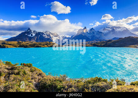 Torres Del Paine Nationalpark, Chile. Pehoe See. Stockfoto