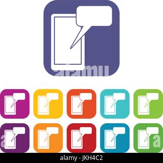 Mobile Chat Icons set Stock Vektor