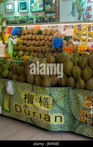 20.07.2017, Singapur, Republik Singapur, Asien - ein Stall zu verkaufen Durian in Chinatown Markt. Stockfoto