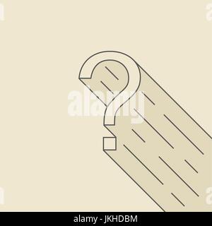 Fragezeichen-Symbol mit Umriss Schatten Stock Vektor