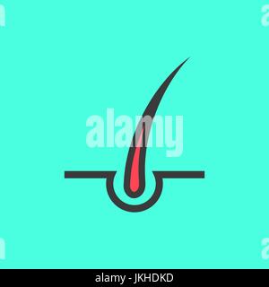 schwarzen Haarfollikel auf grünem Hintergrund isoliert Stock Vektor