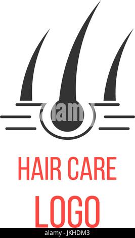 Haar-Pflege-Logo isoliert auf weißem Hintergrund Stock Vektor