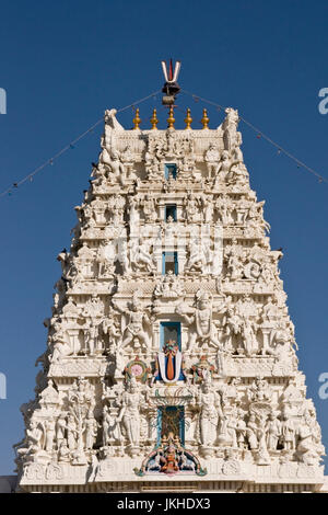 Reich verzierte Turm der Rangnath Hindu-Tempel in Pushkar, Rajasthan, Indien Stockfoto