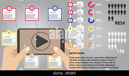 Smartphone-Infografiken, Elemente Infografik, Vektor Stock Vektor