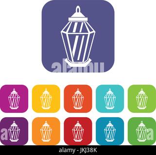 Arabische Laterne Icons set Stock Vektor