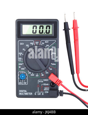 Digital-Multimeter isoliert auf weißem Hintergrund Stockfoto