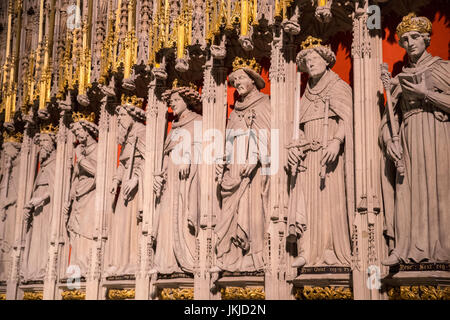 YORK, UK - 19. Juli 2017: Ein Blick auf Teil des Bildschirms Könige innerhalb der historischen York Minster in der Stadt von York am 19. Juli 2017.  Die Bildschirm-FEM Stockfoto