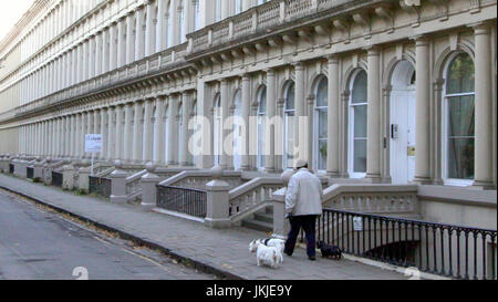 Gehäuse Verkauf Board Perspektive geschossen Westend Grosvenor Terrasse, Glasgow G12 0TB Stockfoto