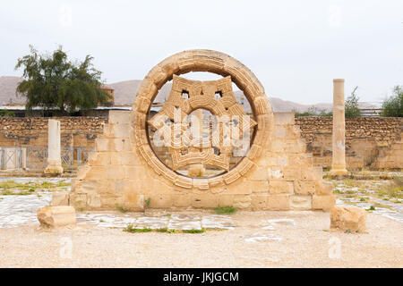 Hisham es Schloss Stein Dekoration in der Westbank-Stadt Jericho. Alte Stadt in Palästina, Israel Stockfoto