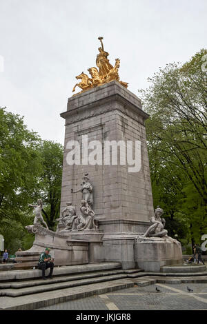 USS Maine Denkmal bei Händlern gate Central Park New York City, USA Stockfoto