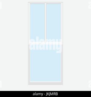 Weiße Fenster isoliert auf weißem Hintergrund. Geschlossene realistische Vektor Fensterelement aus Architektur und Innenarchitektur. Stock Vektor