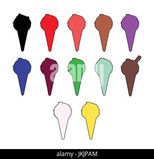 Eine Sammlung von Eis Kegel Icons auf weiß Stock Vektor