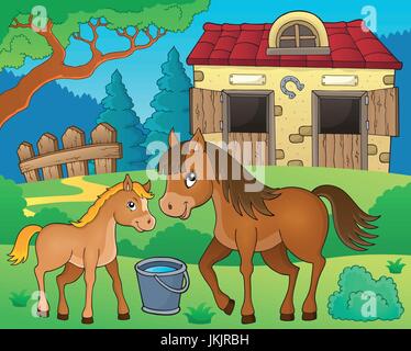 Pferd-Thema-Bild 6 - eps10-Vektor-Illustration. Stock Vektor
