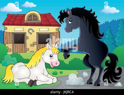 Pferd Thema Bild 7 - eps10-Vektor-Illustration. Stock Vektor