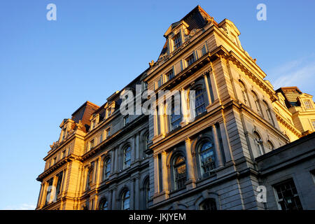 Montreal, Kanada 22 July,2017.Close-Up des architektonischen Details der Montreal City Hall. Kredit: Mario Beauregard/Alamy Live-Nachrichten Stockfoto