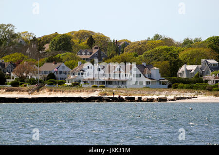 Ein Blick auf das Kennedy-Mittel aus dem Wasser, Cape Cod, Massachusetts, USA, Nordamerika Stockfoto