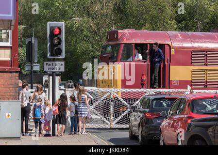 Diesel trainieren o Te East Lancs Railway. ELR Ramsbottom Stockfoto