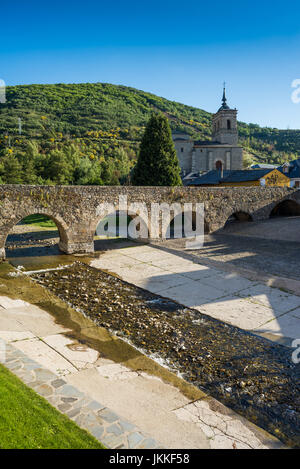 Brücke in die Wieden, Galizien, Spanien. Camino de Santiago. Stockfoto