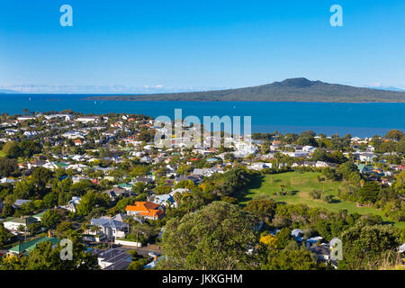 Blick über Devonport aus Mt Victoria, Auckland, Nordinsel, Neuseeland Stockfoto