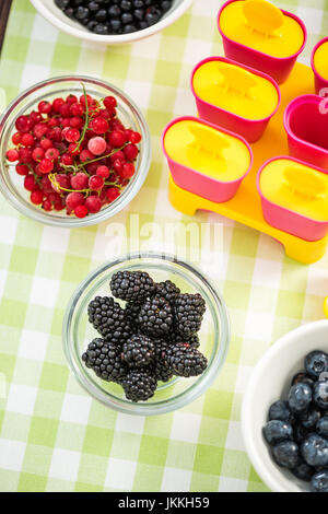 Sommer Eis am Stiel nach Hause aus Beeren hergestellt. Stockfoto