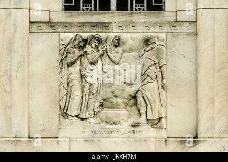 Die Tragedie von Macbeth, Szenen aus Shakespeare Skulptur, Folger Shakespeare Library, Kapitol, Washington DC Stockfoto