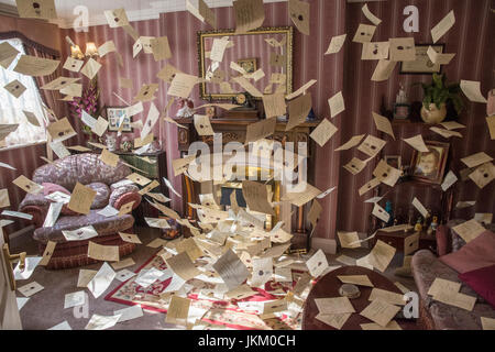 LEAVESDEN, UK - 19. Juni 2017: Das Film-Set des Wohnzimmers im Ligusterweg 4 bei der Herstellung von Harry Potter Studio Tour bei Warner Bros. Studi Stockfoto