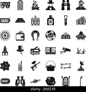 Interesse Spiele Icons Set, einfachen Stil Stock Vektor