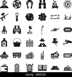 Spiel für Mann Icons Set, einfachen Stil Stock Vektor